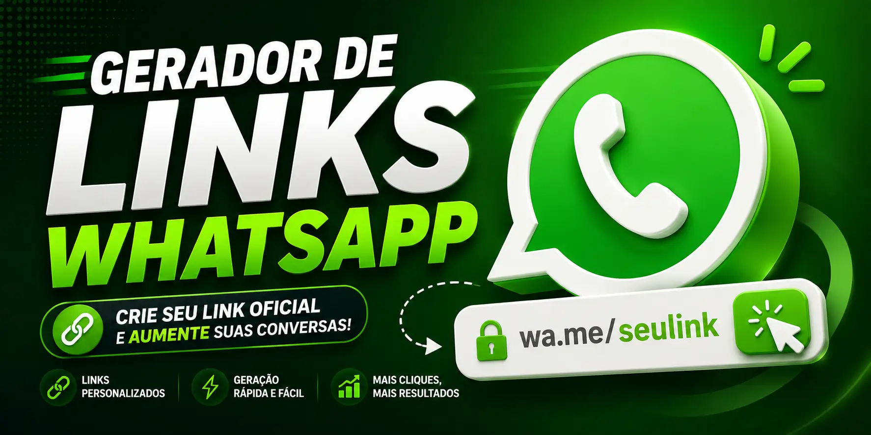 Crie links personalizados para WhatsApp com mensagem automática e aumente suas conversões.
